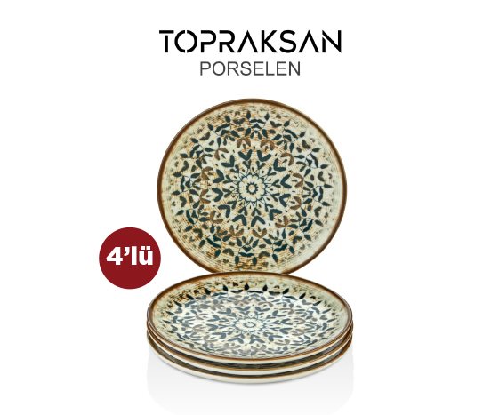 Desenli Porselen Pasta Tabağı ~19 cm