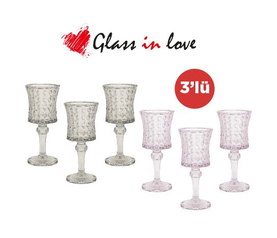 Renkli Ayaklı Kahve Yanı Su Bardağı ~140 cc