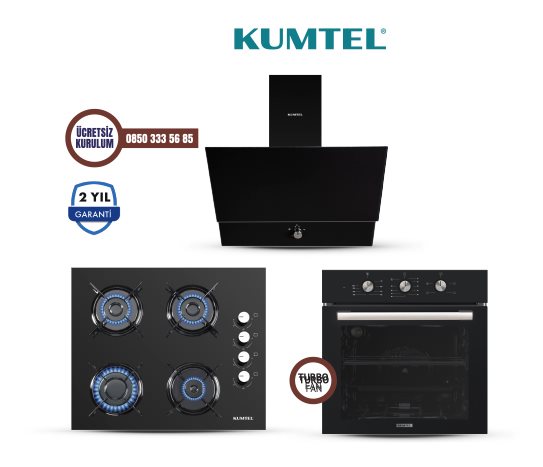 SİYAH TURBO CAM ANKASTRE SET