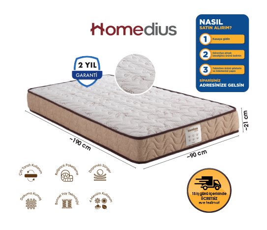 BAMBOO PLUS BONEL YAYLI TEK KİŞİLİK YATAK