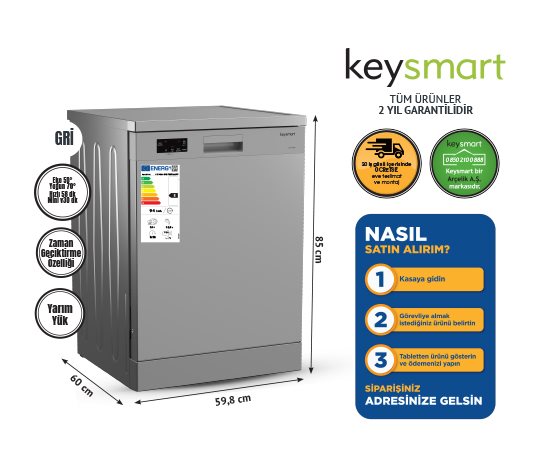 4 PROGRAMLI BULAŞIK MAKİNESİ KEY 4014 BMS