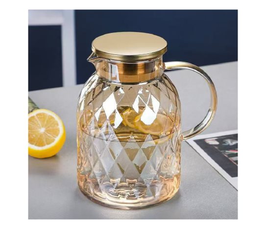 Renkli Gravürlü Borosilikat Cam Sürahi