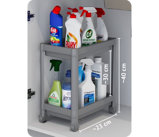 2 Katlı Tekerlekli Organizer