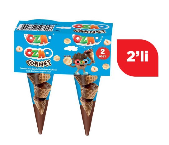 Ozmo Kornet Fındıklı Krema Dolgulu Drajeli Gofret