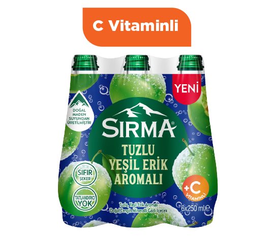 Sırma Tuzlu Yeşil Erik Aromalı Maden Suyu