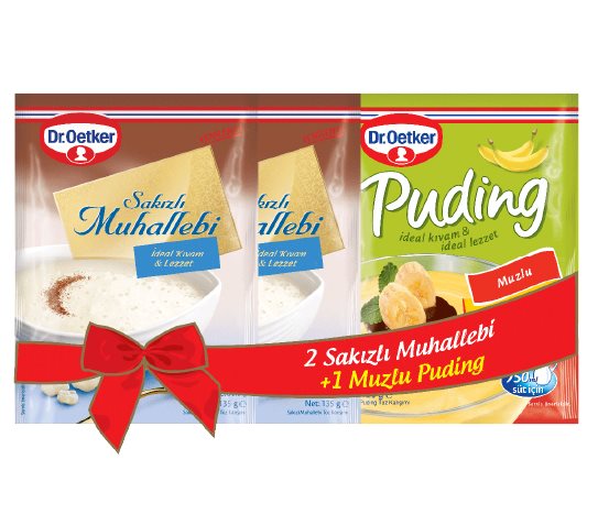 Dr.Oetker 2’li Sakızlı Muhallebi 270 g + 1 Muzlu Puding 120 g