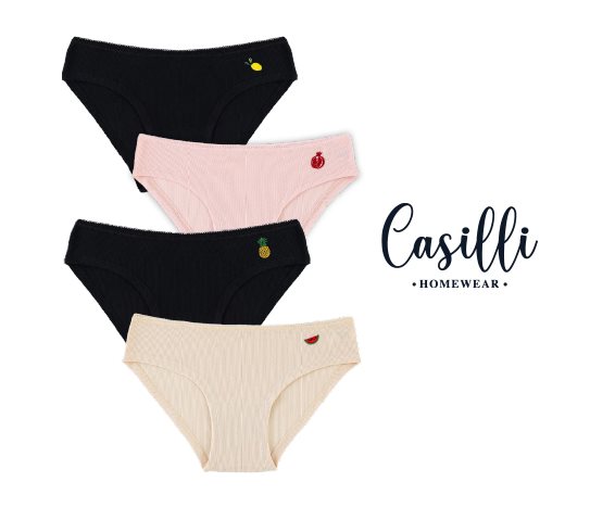 2’li Meyve Nakışlı Hipster Külot Kadın