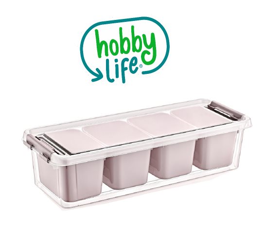 4 Bölmeli Organizer Saklama Kutusu ~ 3,5 L ~ 14 X 36,5 X 9 cm