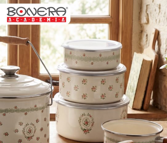 DESENLİ EMAYE SAKLAMA KABI SETİ