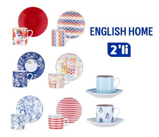 Porselen Kahve Fincan Takımı Çeşitleri ~80 ml