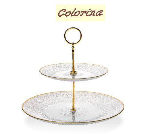 Altın Rimli 2 Katlı Kurabiyelik ~19 cm + ~28 cm