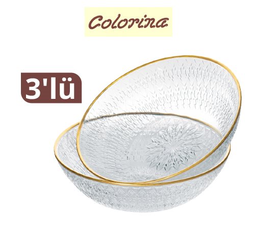 Altın Rimli Cam Kase ~13 cm ~170 cc