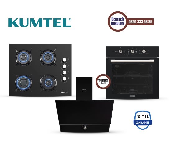 SİYAH TURBO CAM ANKASTRE SET