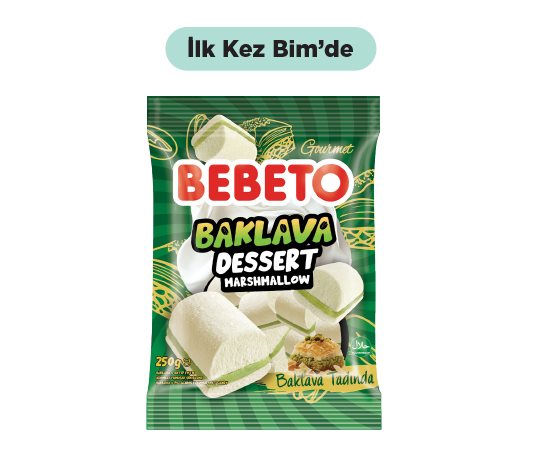 Bebeto Antep Fıstıklı Baklava Aromalı Marshmallow