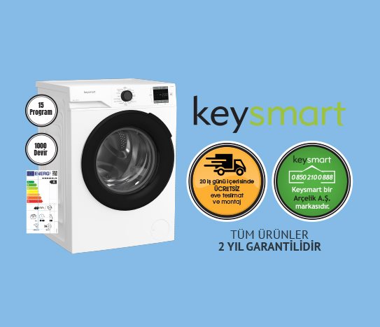 9 KG ÇAMAŞIR MAKİNESİ KEY 910 CM