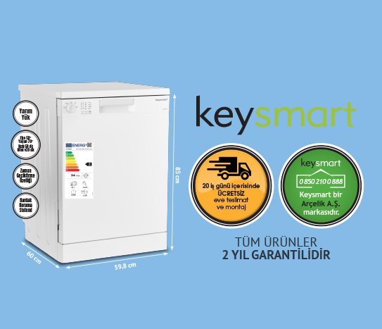4 PROGRAMLI BULAŞIK MAKİNESİ KEY 4014 BM