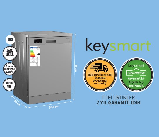 4 PROGRAMLI BULAŞIK MAKİNESİ KEY 4014 BMS