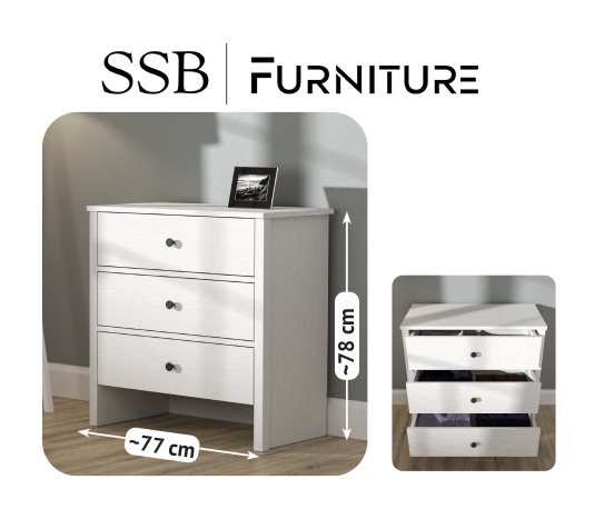 Rose 3 Çekmeceli Şifonyer