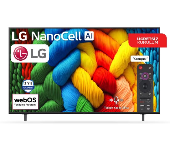 65 İNÇ 4K HDR10 NANOCELL SMART TV 65NANO80A