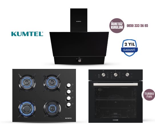 Siyah Turbo Cam Ankastre Set