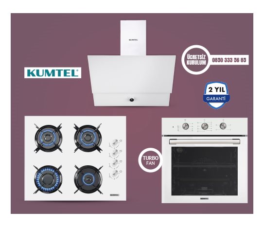 Beyaz Turbo Cam Ankastre Set