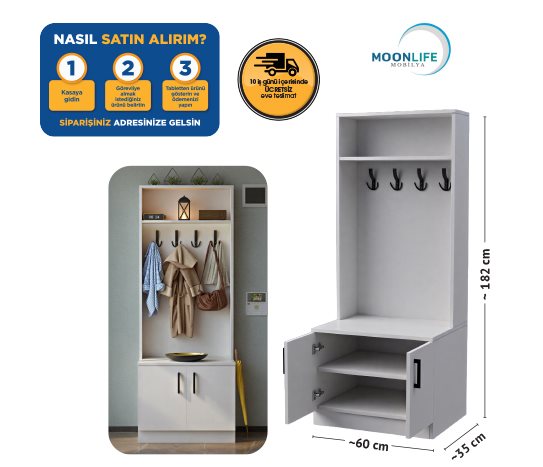 2 KAPAKLI ASKILIKLI RAFLI PORTMANTO