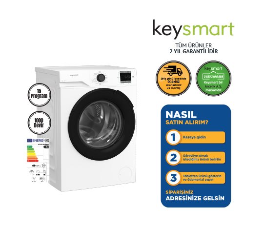 9 KG ÇAMAŞIR MAKİNESİ KEY 910 CM