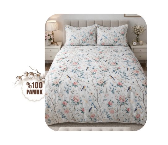 Çift Kişilik Dijital Baskılı Nevresim Seti