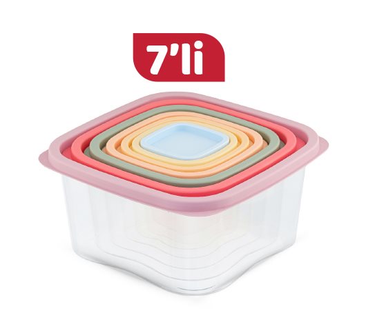 Kare Renkli Saklama Kabı