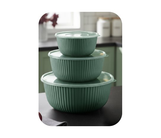 3'lü Kapaklı Saklama Kabı Seti