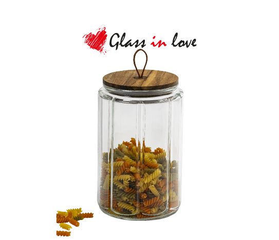 Akasya Kapaklı Gravürlü Cam Kavanoz