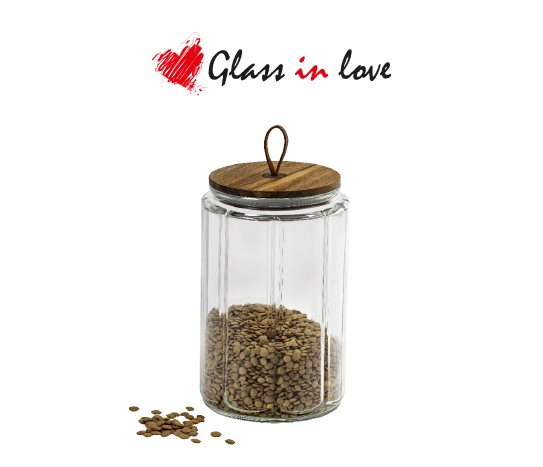 Akasya Kapaklı Gravürlü Cam Kavanoz