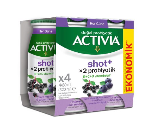 Activia Kara Mürverli &amp; Yaban Mersinli Shot+