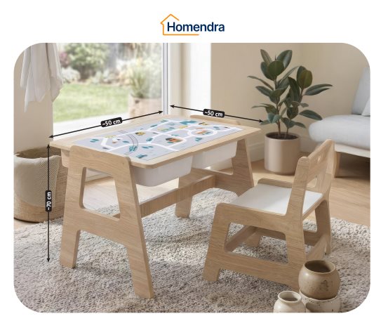 ÇEKMECELİ AKTİVİTE MASASI VE SANDALYESİ