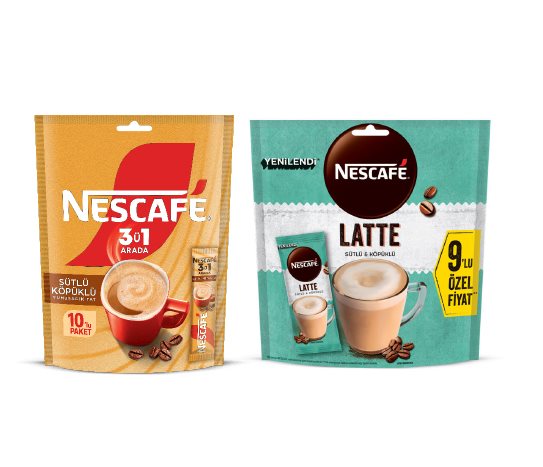 Nescafe Sütlü Köpüklü 3ü1 Arada 10’lu &amp; Latte 9’lu