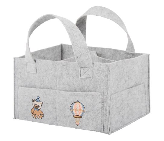 Nakışlı Keçe Anne Bebek Çantası ~33x23x18 cm