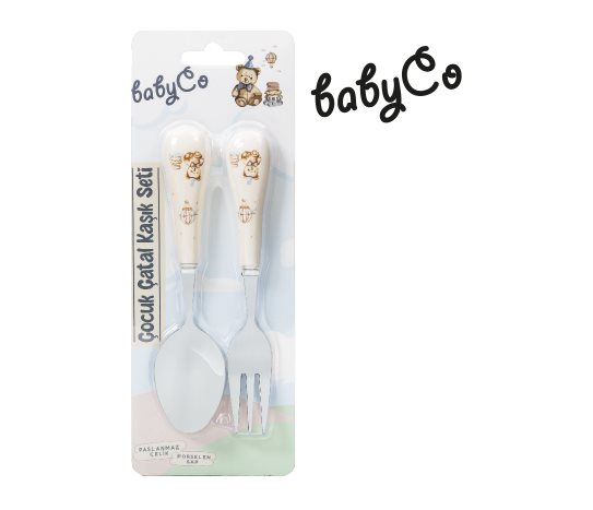Desenli Çocuk Çatal Kaşık Seti