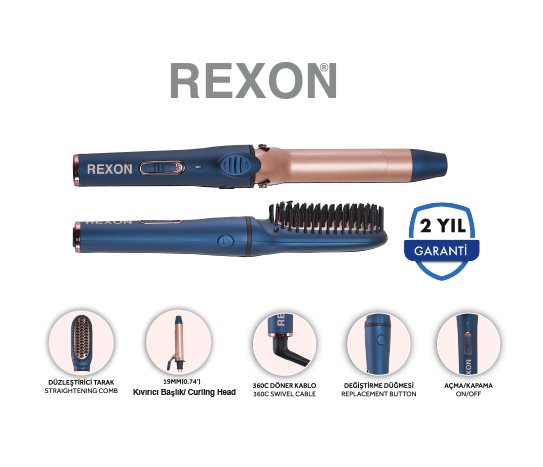 2in1 Saç Düzleştirici Tarak ve Kıvırıcı