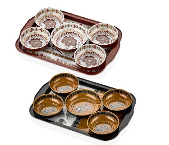 Metal Tepsili Çerezlik Seti