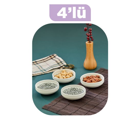 Desenli Porselen Çerezlik Seti ~ 10 cm