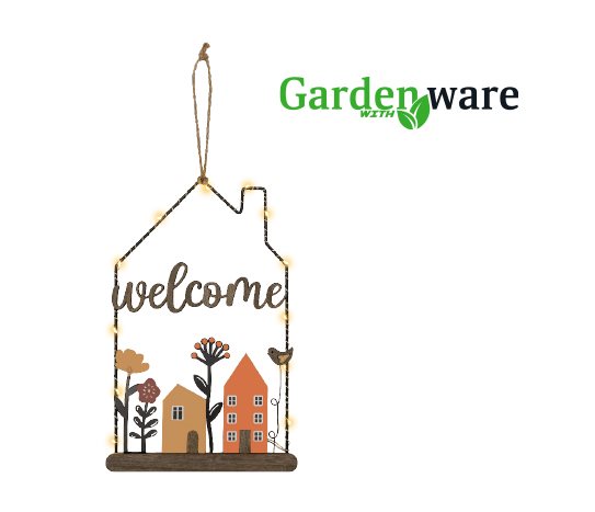 Işıklı Duvara Asılır Bahçe Balkon Süsü