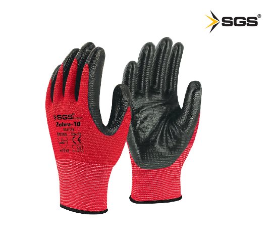 Zebra Nitril Kaplı Örme Eldiven