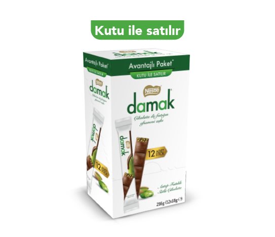 Nestle Damak Antep Fıstıklı Sütlü Stick Çikolata