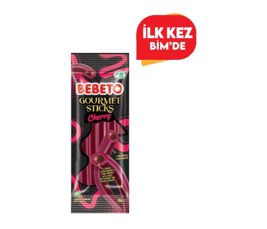 Bebeto Gourmet Sticks Vişne, Bitter Çikolata ve Fındık Aromalı Yumuşak Şekerleme