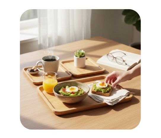 Bambu Sunum Tabağı Seti 3'lü