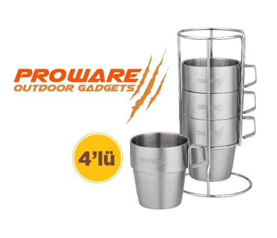 STANTLI ÇELİK KUPA SETİ