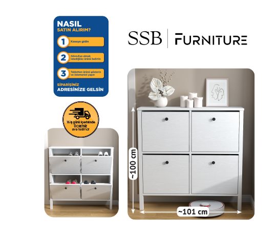 Rose 4 Bölmeli Ayakkabılık