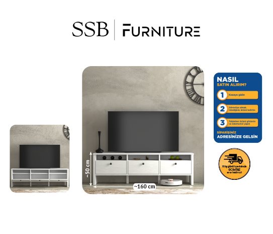 Rose 3 Kapaklı Tv Ünitesi