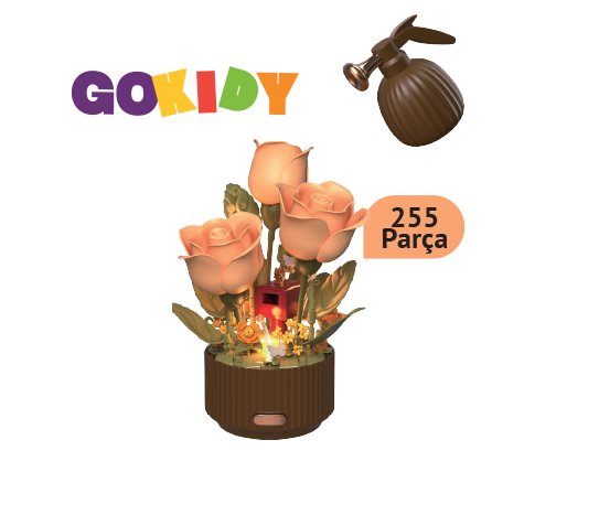 Hareketli Gül Buketi Blok Çiçekler