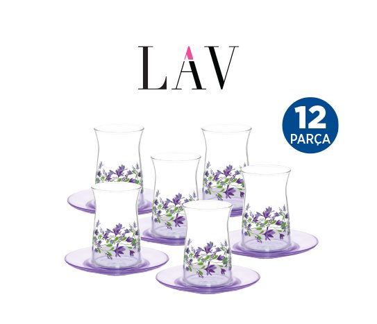 Renkli Desenli Çay Seti